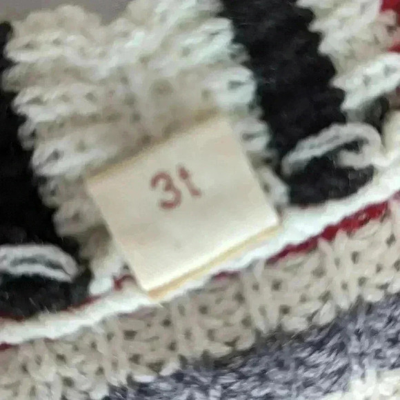 Girls Size 3T Long Cardigan Long Sleeve Stripped Crochet Sweater With Pockets - Picture 7 of 8